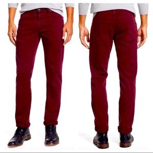 NWT!! J Brand Slim fit Tyler Maroon wine pants size 34 mens